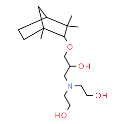 ChemSpider 2D Image | 1-[Bis(2-hydroxyethyl)amino]-3-[(1,3,3-trimethylbicyclo[2.2.1]hept-2-yl)oxy]-2-propanol | C17H33NO4