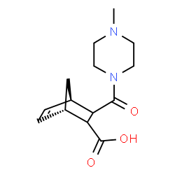 ChemSpider 2D Image | (1S,4R)-3-[(4-Methyl-1-piperazinyl)carbonyl]bicyclo[2.2.1]hept-5-ene-2-carboxylic acid | C14H20N2O3
