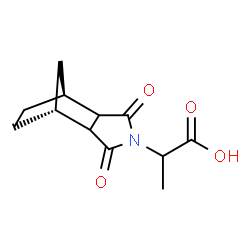 ChemSpider 2D Image | 2-[(1R,7S)-3,5-Dioxo-4-azatricyclo[5.2.1.0~2,6~]dec-4-yl]propanoic acid | C12H15NO4