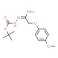 ChemSpider 2D Image | 1,1-Dimethylethyl 2-[1-imino-2-(4-methoxyphenoxy)ethyl]hydrazinecarboxylate | C14H21N3O4