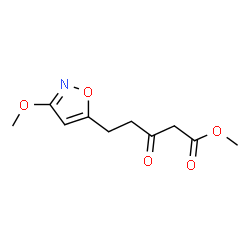 ChemSpider 2D Image | Methyl 5-(3-methoxy-1,2-oxazol-5-yl)-3-oxopentanoate | C10H13NO5