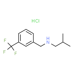 ChemSpider 2D Image | 2-Methyl-N-[3-(trifluoromethyl)benzyl]-1-propanamine hydrochloride (1:1) | C12H17ClF3N