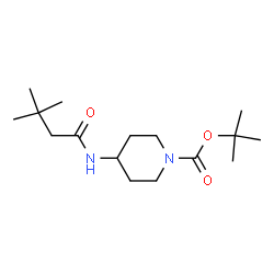 ChemSpider 2D Image | tert-Butyl 4-(3,3-dimethylbutanamido)piperidine-1-carboxylate | C16H30N2O3