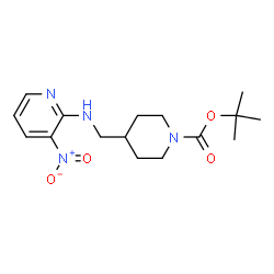 ChemSpider 2D Image | tert-Butyl 4-(((3-nitropyridin-2-yl)amino)methyl)piperidine-1-carboxylate | C16H24N4O4