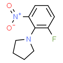 ChemSpider 2D Image | 1-(2-Fluoro-6-nitrophenyl)pyrrolidine | C10H11FN2O2