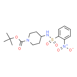 ChemSpider 2D Image | TERT-BUTYL 4-(2-NITROBENZENESULFONAMIDO)PIPERIDINE-1-CARBOXYLATE | C16H23N3O6S