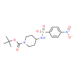 ChemSpider 2D Image | tert-Butyl 4-(4-nitrophenylsulfonamido)piperidine-1-carboxylate | C16H23N3O6S