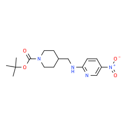 ChemSpider 2D Image | tert-Butyl 4-[(5-nitropyridin-2-ylamino)methyl]piperidine-1-carboxylate | C16H24N4O4