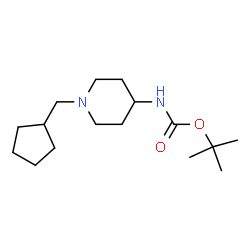 ChemSpider 2D Image | tert-Butyl 1-(cyclopentylmethyl)piperidin-4-ylcarbamate | C16H30N2O2
