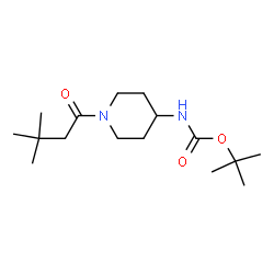 ChemSpider 2D Image | 2-Methyl-2-propanyl [1-(3,3-dimethylbutanoyl)-4-piperidinyl]carbamate | C16H30N2O3