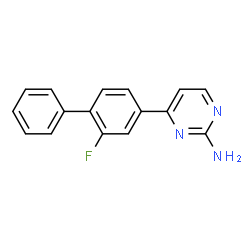 ChemSpider 2D Image | 4-(2-Fluoro-4-biphenylyl)-2-pyrimidinamine | C16H12FN3