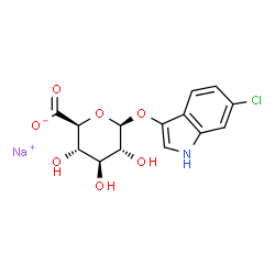 ChemSpider 2D Image | Sodium 6-chloro-1H-indol-3-yl beta-D-glucopyranosiduronate | C14H13ClNNaO7