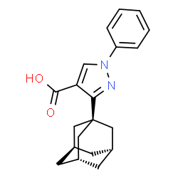 ChemSpider 2D Image | 3-[(3s,5s,7s)-Adamantan-1-yl]-1-phenyl-1H-pyrazole-4-carboxylic acid | C20H22N2O2