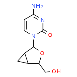 ChemSpider 2D Image | 4-Amino-1-[4-(hydroxymethyl)-3-oxabicyclo[3.1.0]hex-2-yl]-2(1H)-pyrimidinone | C10H13N3O3