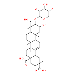 ChemSpider 2D Image | 2,23-Dihydroxy-3-(pentopyranosyloxy)olean-12-ene-28,29-dioic acid | C35H54O11