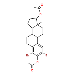 ChemSpider 2D Image | 2,4-Dibromoestra-1(10),2,4,6-tetraene-3,17-diyl diacetate | C22H24Br2O4