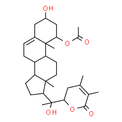 ChemSpider 2D Image | 3,20-Dihydroxy-26-oxo-22,26-epoxyergosta-5,24-dien-1-yl acetate | C30H44O6