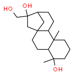 ChemSpider 2D Image | 14-(Hydroxymethyl)-5,9-dimethyltetracyclo[11.2.1.0~1,10~.0~4,9~]hexadecane-5,14-diol | C19H32O3