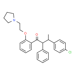 ChemSpider 2D Image | 3-(4-Chlorophenyl)-2-phenyl-1-{2-[2-(1-pyrrolidinyl)ethoxy]phenyl}-1-butanone | C28H30ClNO2