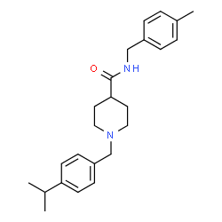 ChemSpider 2D Image | 1-(4-Isopropylbenzyl)-N-(4-methylbenzyl)-4-piperidinecarboxamide | C24H32N2O