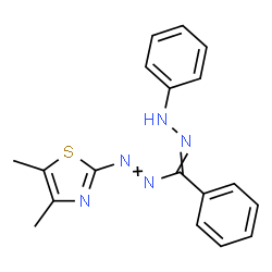 ChemSpider 2D Image | 4,5-Dimethyl-2-{[phenyl(phenylhydrazono)methyl]diazenyl}-1,3-thiazole | C18H17N5S