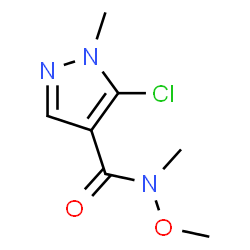 ChemSpider 2D Image | 5-Chloro-N-methoxy-N,1-dimethyl-1H-pyrazole-4-carboxamide | C7H10ClN3O2