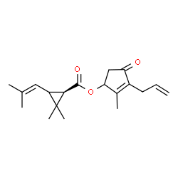 ChemSpider 2D Image | 3-Allyl-2-methyl-4-oxo-2-cyclopenten-1-yl (1R)-2,2-dimethyl-3-(2-methyl-1-propen-1-yl)cyclopropanecarboxylate | C19H26O3