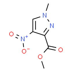 ChemSpider 2D Image | Methyl 1-methyl-4-nitro-1H-pyrazole-3-carboxylate | C6H7N3O4