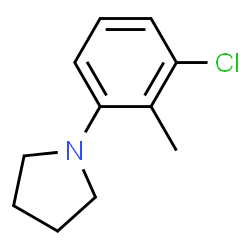 ChemSpider 2D Image | 1-(3-Chloro-2-methylphenyl)pyrrolidine | C11H14ClN