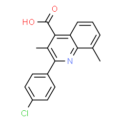 ChemSpider 2D Image | 2-(4-Chlorophenyl)-3,8-dimethyl-4-quinolinecarboxylic acid | C18H14ClNO2