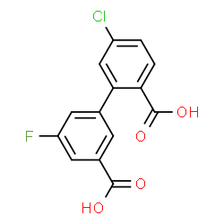 ChemSpider 2D Image | 5-Chloro-5'-fluoro-2,3'-biphenyldicarboxylic acid | C14H8ClFO4
