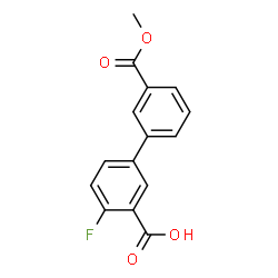 ChemSpider 2D Image | 4-Fluoro-3'-(methoxycarbonyl)-3-biphenylcarboxylic acid | C15H11FO4
