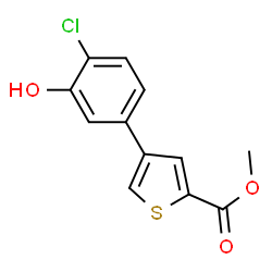 ChemSpider 2D Image | Methyl 4-(4-chloro-3-hydroxyphenyl)-2-thiophenecarboxylate | C12H9ClO3S