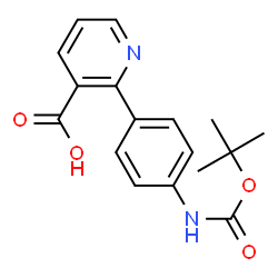 ChemSpider 2D Image | 2-(4-((tert-Butoxycarbonyl)amino)phenyl)nicotinic acid | C17H18N2O4