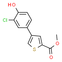ChemSpider 2D Image | Methyl 4-(3-chloro-4-hydroxyphenyl)-2-thiophenecarboxylate | C12H9ClO3S