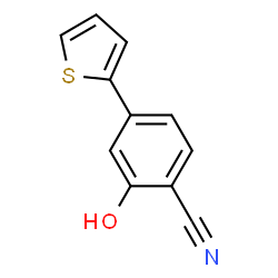 ChemSpider 2D Image | 2-Hydroxy-4-(2-thienyl)benzonitrile | C11H7NOS