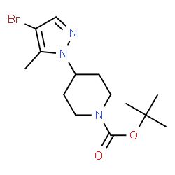 ChemSpider 2D Image | 2-Methyl-2-propanyl 4-(4-bromo-5-methyl-1H-pyrazol-1-yl)-1-piperidinecarboxylate | C14H22BrN3O2