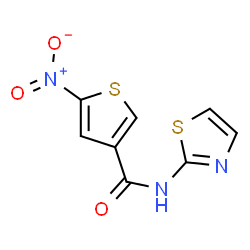 ChemSpider 2D Image | 5-Nitro-N-(1,3-thiazol-2-yl)-3-thiophenecarboxamide | C8H5N3O3S2