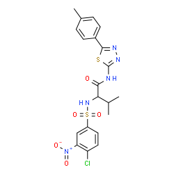 ChemSpider 2D Image | N~2~-[(4-Chloro-3-nitrophenyl)sulfonyl]-N-[5-(4-methylphenyl)-1,3,4-thiadiazol-2-yl]valinamide | C20H20ClN5O5S2
