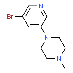 ChemSpider 2D Image | 1-(5-Bromo-3-pyridinyl)-4-methylpiperazine | C10H14BrN3