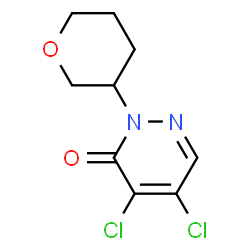 ChemSpider 2D Image | 4,5-Dichloro-2-(tetrahydro-2H-pyran-3-yl)-3(2H)-pyridazinone | C9H10Cl2N2O2