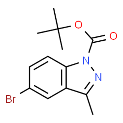 ChemSpider 2D Image | tert-butyl 5-bromo-3-methyl-1H-indazole-1-carboxylate | C13H15BrN2O2