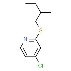 ChemSpider 2D Image | 4-Chloro-2-((2-methylbutyl)thio)pyridine | C10H14ClNS