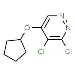 ChemSpider 2D Image | 3,4-Dichloro-5-(cyclopentyloxy)pyridazine | C9H10Cl2N2O