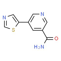 ChemSpider 2D Image | 5-(Thiazol-5-yl)nicotinamide | C9H7N3OS