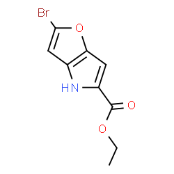 ChemSpider 2D Image | Ethyl 2-bromo-4H-furo[3,2-b]pyrrole-5-carboxylate | C9H8BrNO3