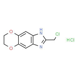 ChemSpider 2D Image | 2-(Chloromethyl)-6,7-dihydro-1H-[1,4]dioxino[2,3-f]benzimidazole hydrochloride (1:1) | C10H10Cl2N2O2