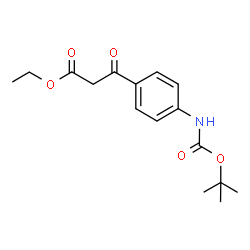 ChemSpider 2D Image | Ethyl 3-[4-({[(2-methyl-2-propanyl)oxy]carbonyl}amino)phenyl]-3-oxopropanoate | C16H21NO5