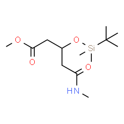 ChemSpider 2D Image | Methyl 3-[[(1,1-dimethylethyl)dimethylsilyl]oxy]-5-(methylamino)-5-oxopentanoate | C13H27NO4Si