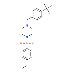 ChemSpider 2D Image | 1-[(4-Ethylphenyl)sulfonyl]-4-[4-(2-methyl-2-propanyl)benzyl]piperazine | C23H32N2O2S